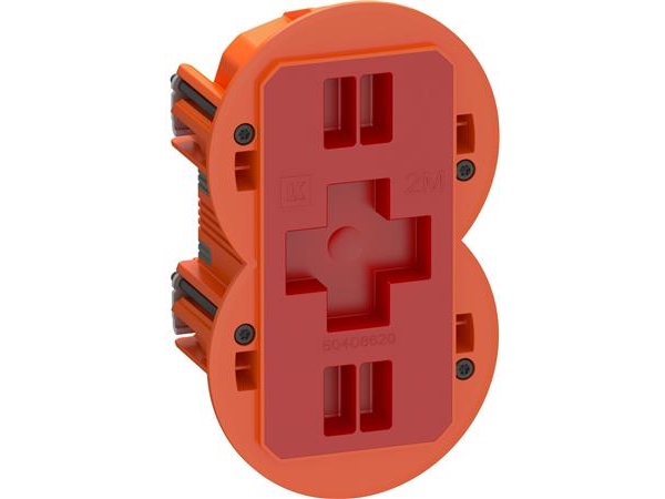 LAURITZ KNUDSEN LK FUGA AIR SLIM forfradåse IP40 Vindtæt 2 modul, Orange- I pose for DIY