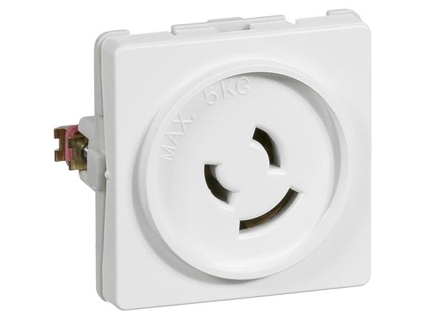 LAURITZ KNUDSEN LK FUGA Lampestikkontakt 2-polet m/jord 1 modul, Hvid- I pose for DIY