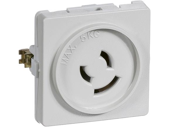 LAURITZ KNUDSEN LK FUGA Lampestikkontakt 2-polet m/jord 1 modul, Lysegrå- I pose for DIY