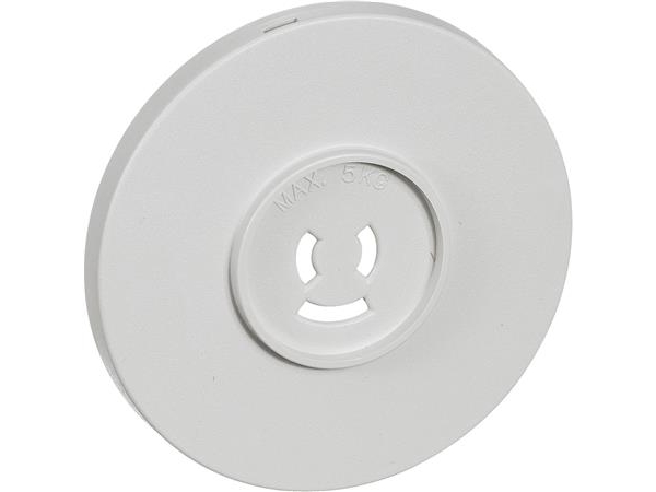 LAURITZ KNUDSEN Afdækning rund lampestikkontakt Ø80 mm 2-polet med jord, Lysegrå- I pose for DIY