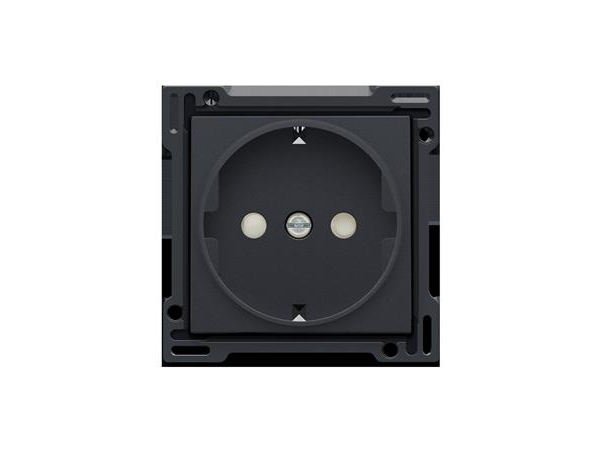 NIKO Tangent för uttag med sidojording och säkerhetsbrytare, antracit. | Lauritz Knudsen - LK FUGA - Rammer & Tangenter | GameStuff