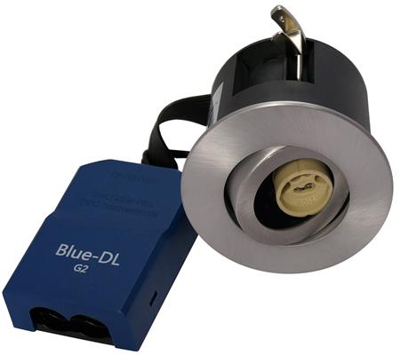 BLUE-DL 66 G2 Ø87/H66mm, rund, tippbar, skruvinfästning, 5-polig anslutning GU10 (levereras utan), utomhus, aluminium STANDARD | Belysning - Utomhusbelysning | GameStuff