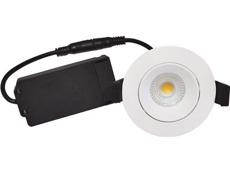 Nordtronic Velia Low Profile Led 5,5W 220-240V 3000K Cri&Gt95 Kipvinkel 30° Ip44, Mat Hvid, Rund