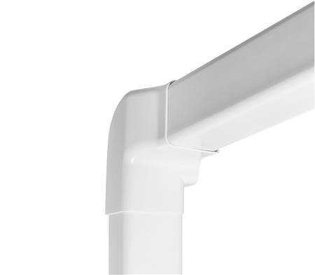 Kanalanslutningshörn genom att vrida 90 grader åt vänster. Färg i vitt. För utomhusbruk, UV-beständig plast. | Ventilation & Klimat - Värmepumpar - Tillbehör till värmepumpar | GameStuff