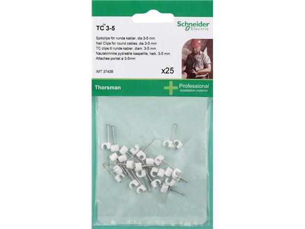 SCHNEIDER ELECTRIC Clips TC 3-5 1,2x20 vit - 25 st - I påse för DIY | EL Artiklar - Antenn - Antenn | GameStuff