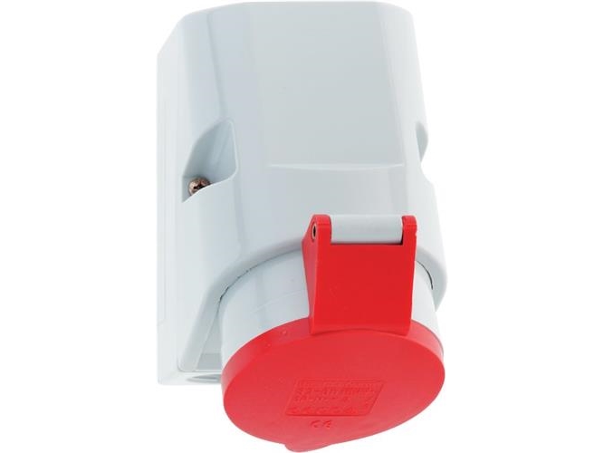 Bals Cee Vægstikdåse H6 400V 16A 4 Polet Rød Breddexhøjde 83X126 Mm, Top M25 Bund M25, Quick Connect Ip44, Polyamid