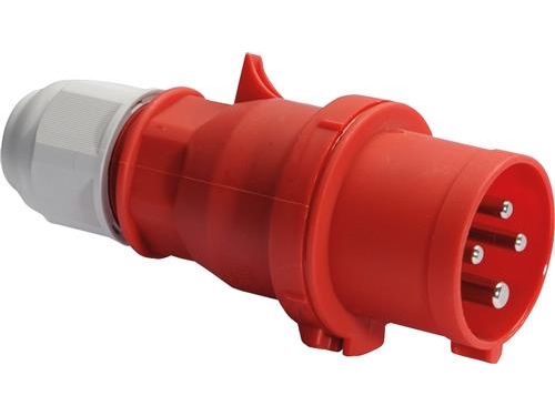 BALS CEE stikprop 16A 400V klokken H6 4 polet rød, IP44, skrueløs Quick connect, m. fasevender, polyamid | EL Artiklar - Cee & multipolär - Cee material | GameStuff