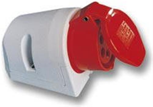 Wandsteckdose Cee 5P 32A 380V H6 Ip44 Rot