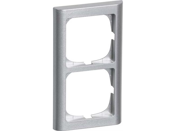 LK Fuga Softline 63 ramme, 2x1 modul, lodret, metallic