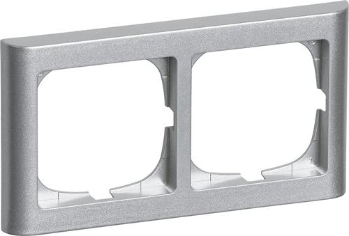 LK FUGA - Softline 63 vandret ramme, 2 modul, stlmetallic