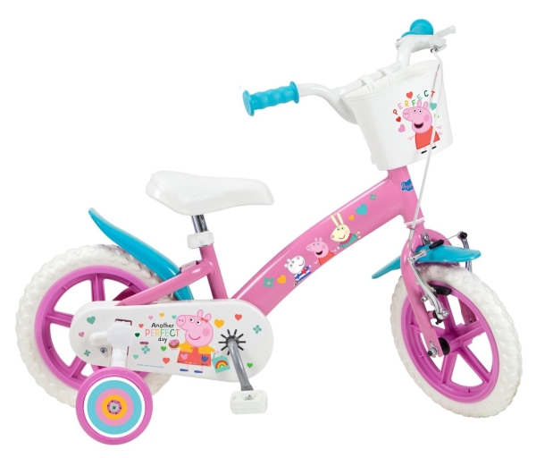 Toimsa Kinderfahrrad 12 Zoll Peppa Pig Rosa Mit Stützrädern Für Mädchen 3-5 Jahre (Toi1195)
