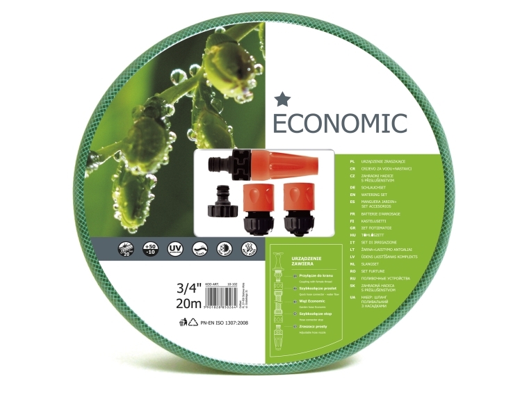 Cellfast Gartenschlauch Waz Ogrodowy Economic 3/4" 20 M Mit Einfachem Sprühaufsatz (10-102)