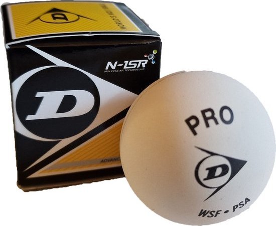 Dunlop Squash Ball Dunlop Pro White 1 Yellow Dots 12-Box Psa/Wsa Official Ball