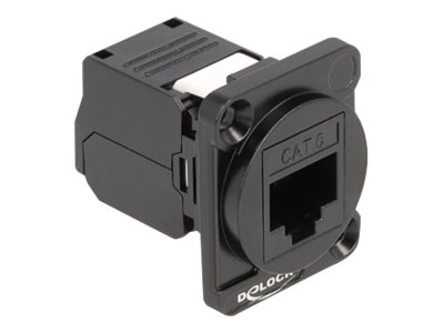 DeLOCK 87816, RJ-45, Musta, Naaras, Suora, Sinkki, 35 mm