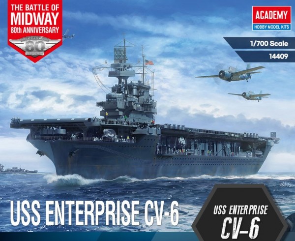 Academy Academy Plastmodell Fartyg Uss Cv-6 Enterprise Battle Of Midway