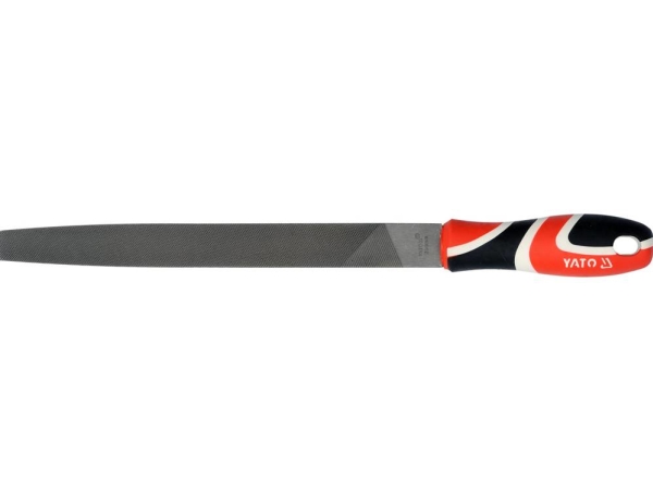 Yato YT-6223, Fil, Flad fil, Metal, Kulstofstål, Sort, Rød, Hvid, 250 mm