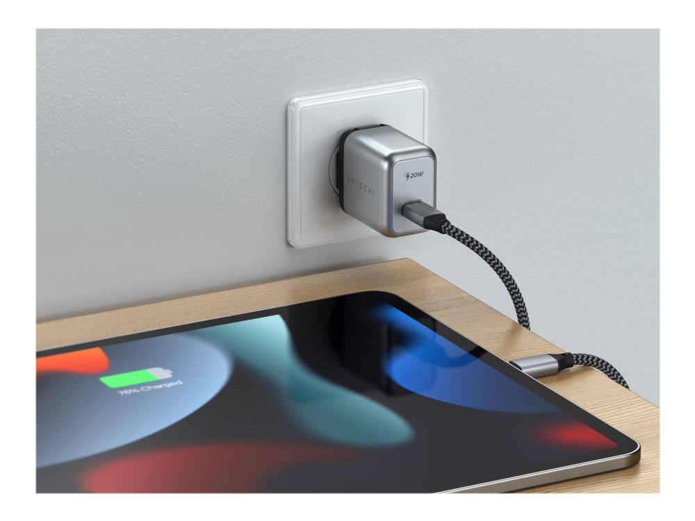 Satechi ST-UC20WCM - Strømforsyningsadapter - 20 Watt - PD (USB-C) - space grey - Europa