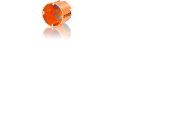 Frontbox 1 Modul Winddicht Ø68 Mm, 61 Mm Tief, Mit Befestigungsschrauben. Orangefarbene Eurobox. Pvc-Frei