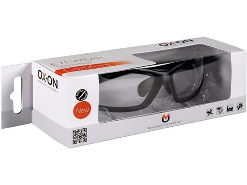 OX-ON Eyewear sikkerhedsbrille klar Fleksible brillestænger, anti slip, anti rids, slagsfast