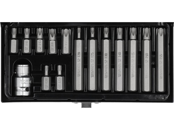 Yato Yt-0417, 14 Stück(E), Torx, T20, T25, T30, T40, T45, T50, T55, 9.5 Mm, Stahl, 25,4 / 2 Mm (1 / 2 Zoll)
