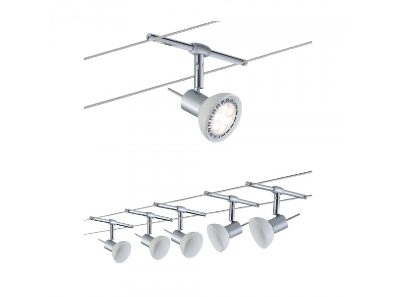 Paulmann 94136 Skinnebelysningsspot Gu5.3 5 Pærer Led 10 W Krom