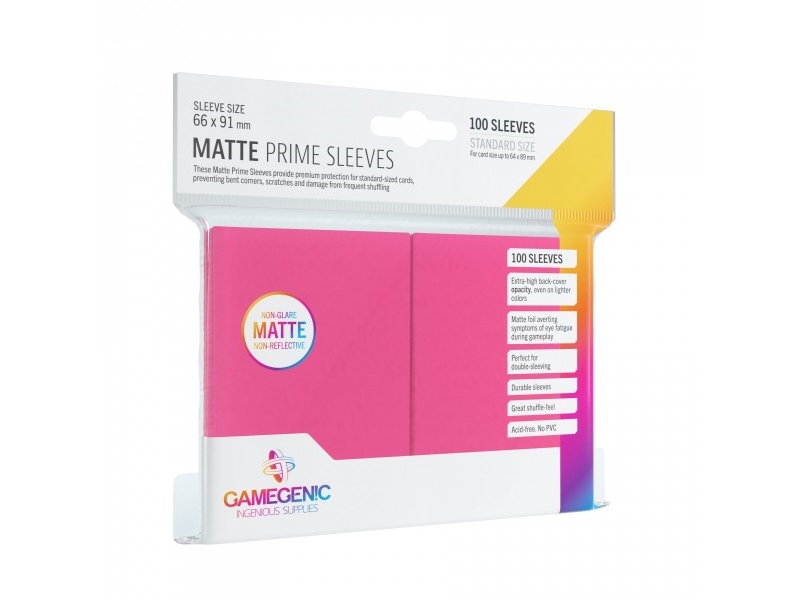 GameGenic Matte Prime Sleeves Pink | Leksaker - Spel - TCG tilbehör | GameStuff