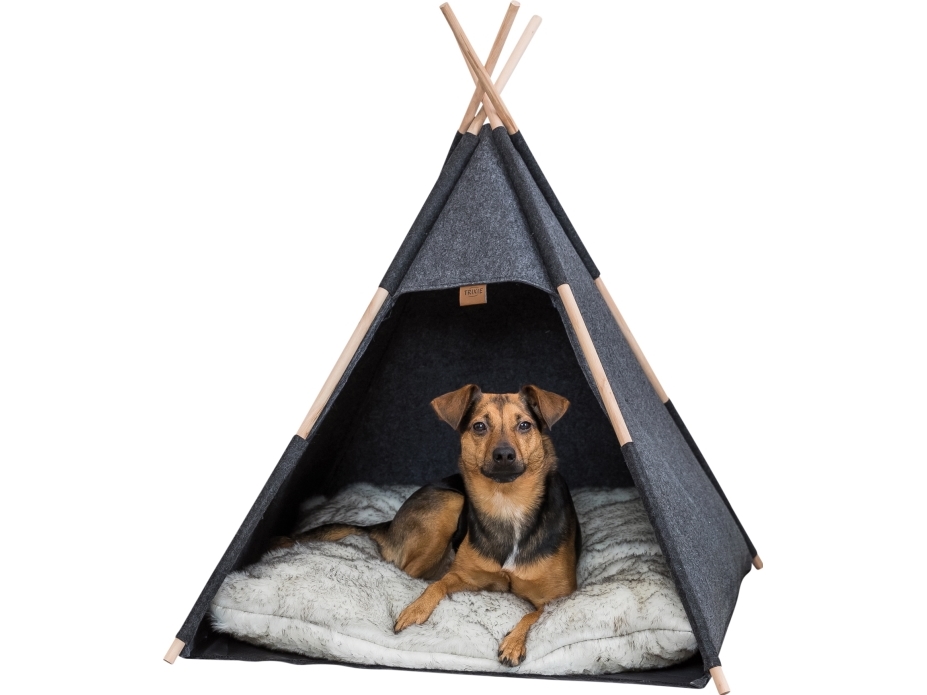 Trixie Tipi Cave, Felt, 70 × 70 × 70 Cm, Anthracite