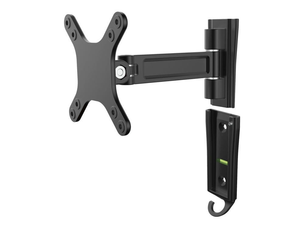 Startech Monitor Wall Mount - Single Swivel - Supports Monitors 13 to 34 - VESA Monitor Wall Mount Bracket - Black (ARMWALLS) - Justerbar arm (monteringsplade) - for skærm/fladt panel - aluminium - sort - skærmstørrelse: 13-34