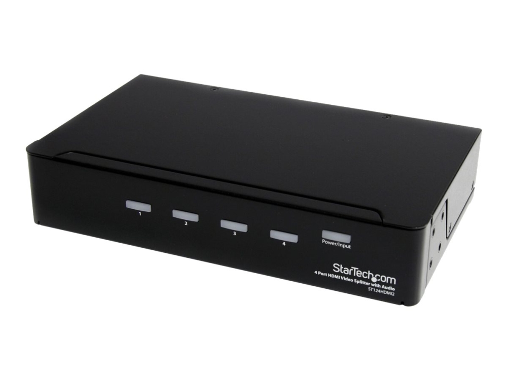 StarTech.com HDMI Splitter 1 In 4 Out - 1080p - 4 Port -Mounting Brackets - 1.3 Audio - HDMI Multi Port - HDMI Audio Splitter (ST124HDMI2) - Linjedelare för video - 4 x HDMI + 4 x ljud - skrivbordsmodell - för P/N: SVA12M2NEUA, SVA12M5NA | Datortillbehör - Kablar & adaptrar - Videokablar & adaptrar | GameStuff