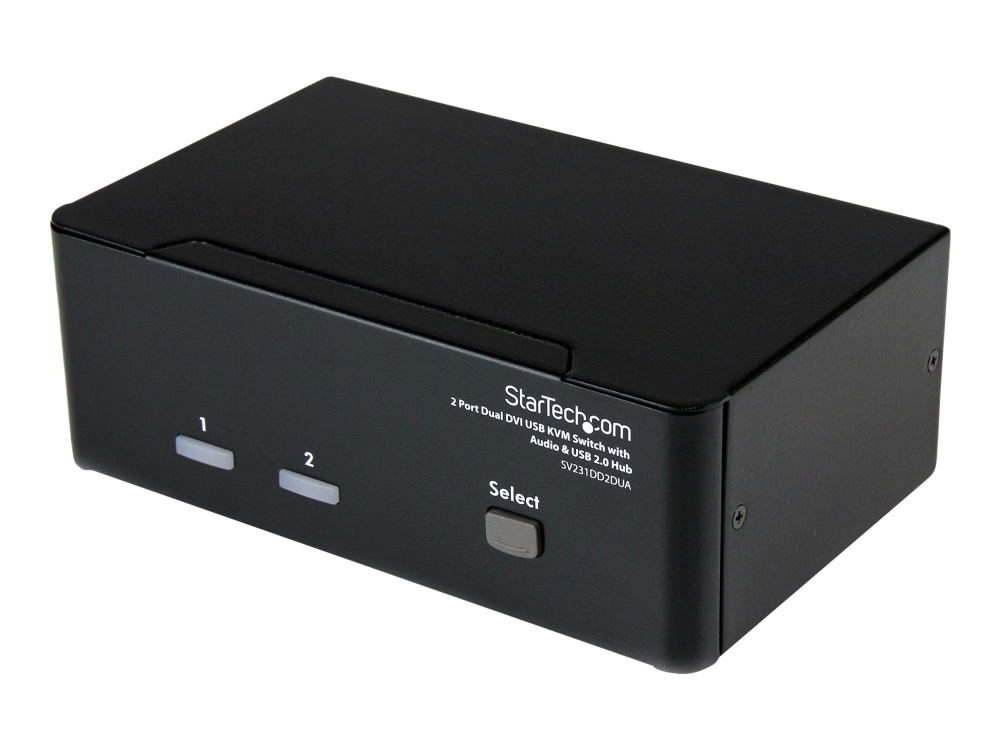 Startech.Com 2 Port Dvi Usb Kvm Switch Mit Audio Und Usb 2.0 Hub, 2048 X 1536 Pixel, Schwarz