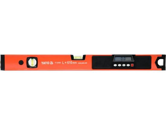 Yato YT-30400, Tømrerniveau, 0,61 m, Sort, Orange, 0,5 mm/m, LCD, Aluminium