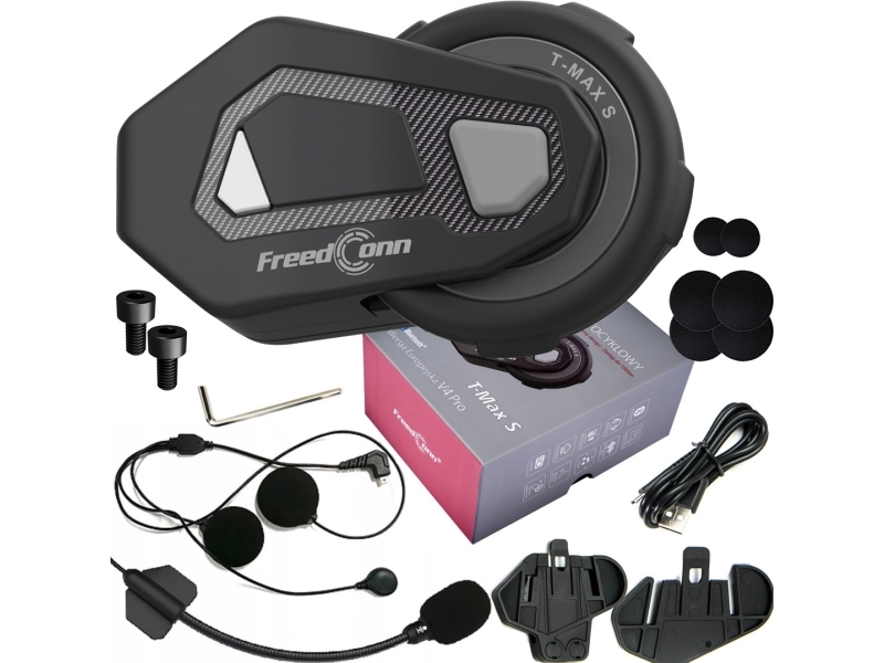 Intercom Til Motorcykler Freedconn T-Max S V4 Pro Single Sort