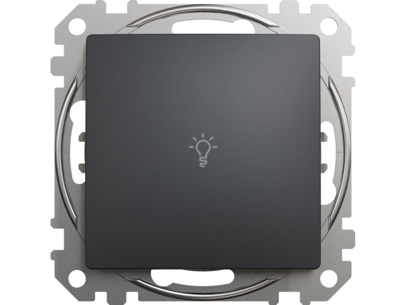 Schneider Electric, Sedna Design And Elements, Taster 1-Polige Leuchte, Schwarz-Anthrazit, Sdd114132