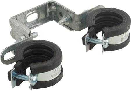 WALRAVEN Dobbelt rørbøjle 20-23 mm støj-isoleret EPDM gummi Elforzinket