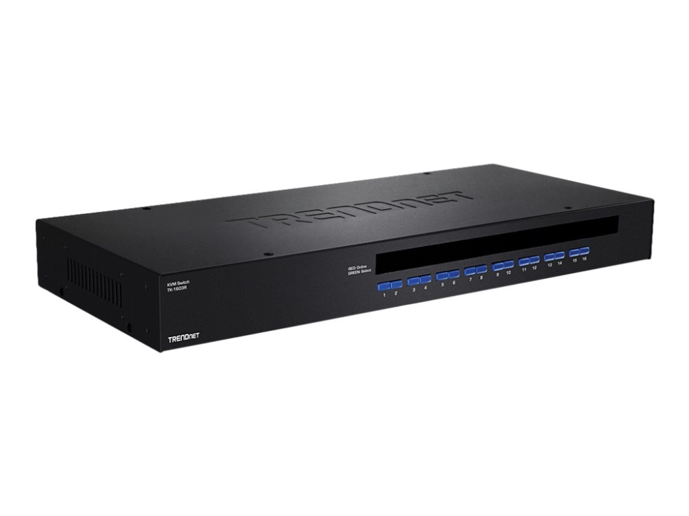 TRENDnet TK 1603R - Omkopplare för tangentbord/video/mus/USB - 16 x KVM / USB - 1 lokal användare - rackmonterbar - TAA-kompatibel | Datortillbehör - KVM & Switchar - Switchar | GameStuff