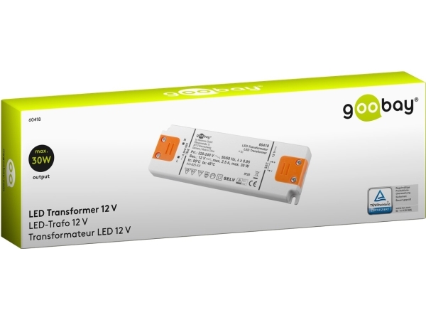 LED-transformer 12 V (DC) (DC), 30 W