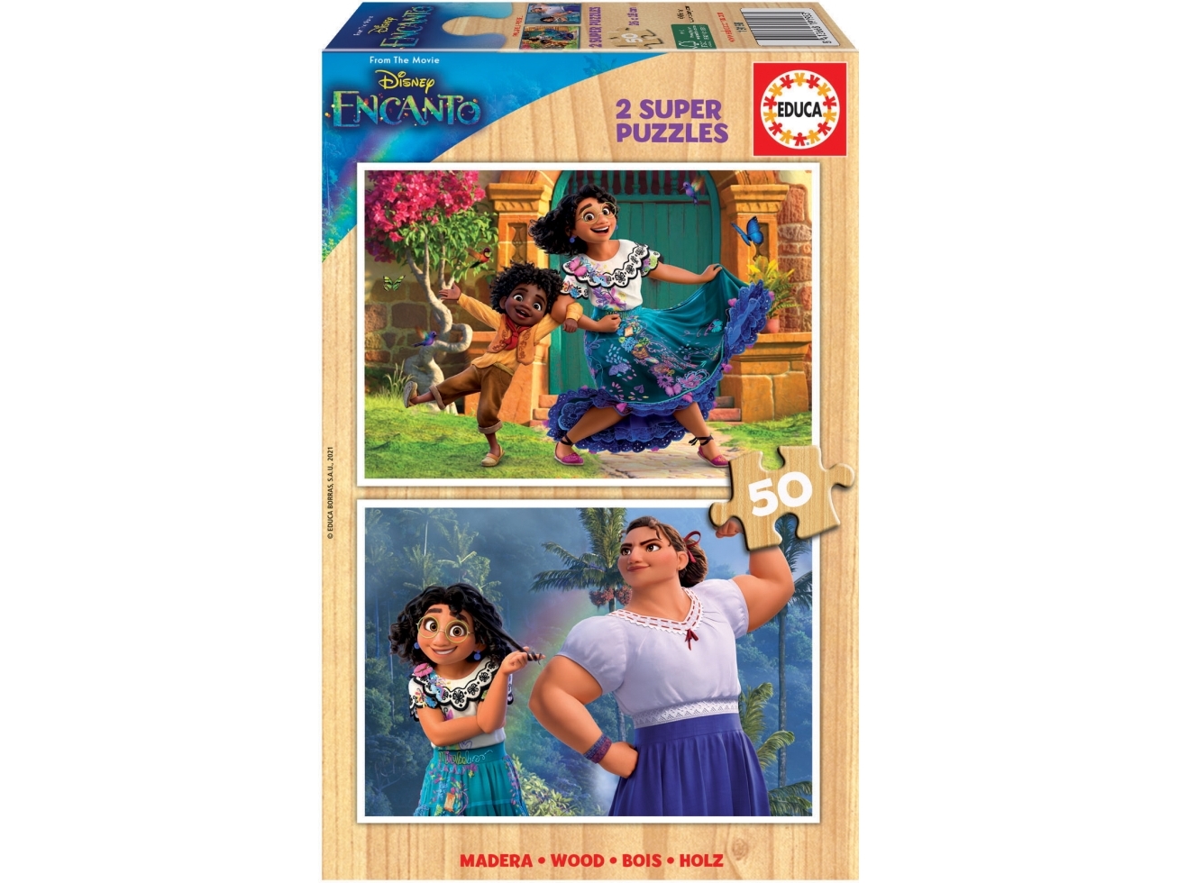 Educa 2X50 Encanto Disney Madera Wood