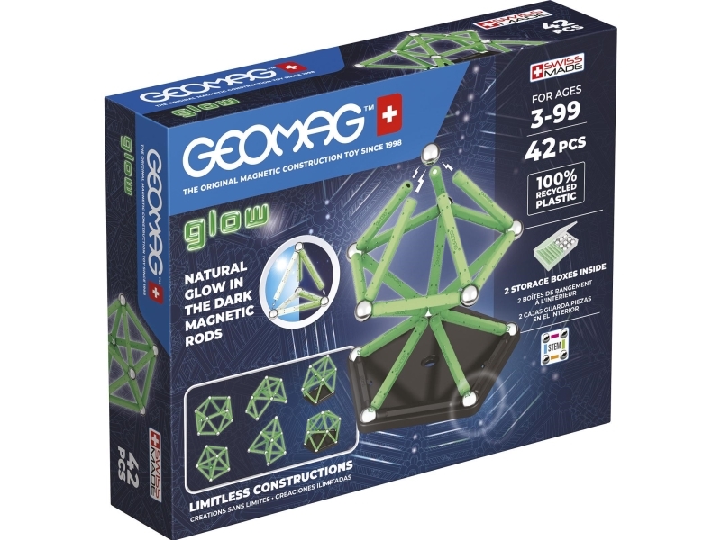 Geomag Magnetsæt - Glow Recycled - 42 Dele