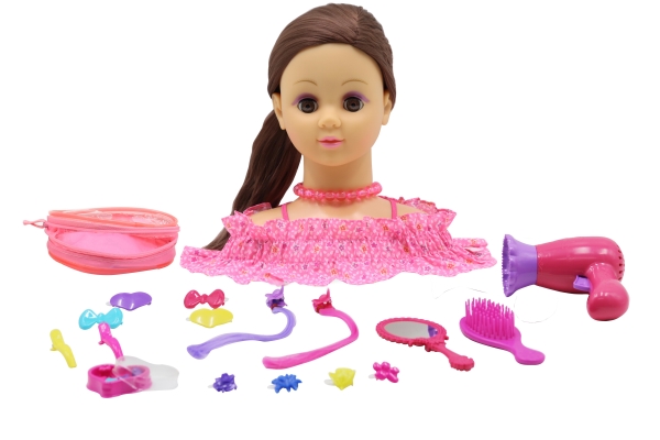 Happy Friend Frisyrhuvud Brunt Hår | Leksaker - Figurer & Dockor | GameStuff