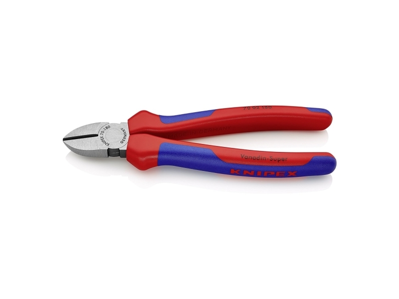 Knipex 70 02 180, Avbitartång, Kromvanadinstål, Plast, Blå, Röd, 180 mm, 252 g | Verktyg & Verkstad - Handverktyg - Sidavbitare | GameStuff