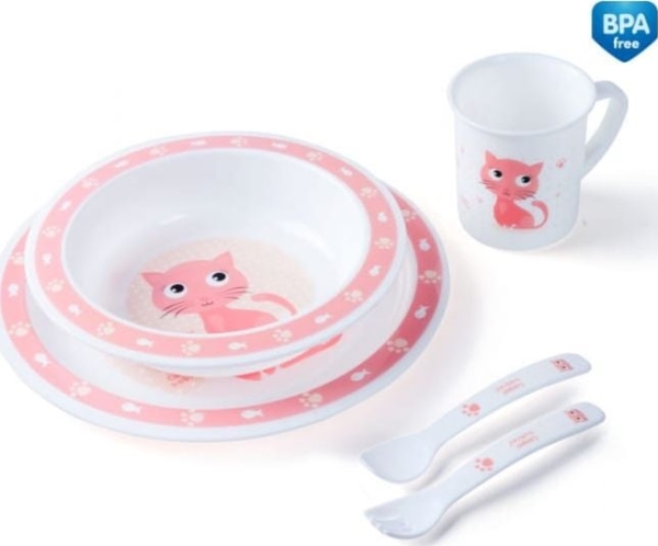 CANPOL BABIES plastikinių indų ir įrankių rinkinys CUTE ANIMALS, 4/401_pin