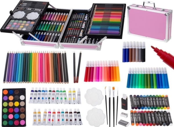 9 Planet Art Set For Painting In A Suitcase 145Pcs Pink
