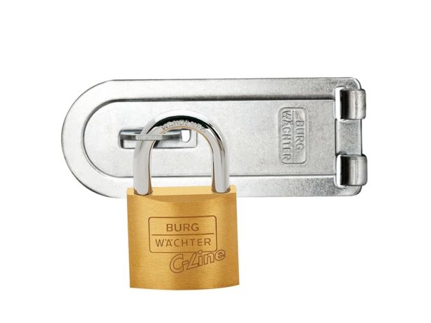 Burg-Wächter Pcc 80 + 222 30 Sb, Konventionelle Hængelås, Nøglelås, Messing, Rustfrit Stål, Messing, Stål, Rustfrit Stål, U-Shaped