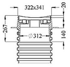 Rendest.karm m.buet rist 315mm - 4056 Basic. Med rund flange og skørt. SG-jern C250