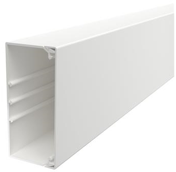 OBO WDK Kaapelikanava täydellinen, sis. kaapelipidikkeen ja kannen Korkeus 60 mm, leveys 130 mm, pituus 2000 mm Helmiäisvalkoinen Ral 9016 lyijytön muovi - (2 metriä)