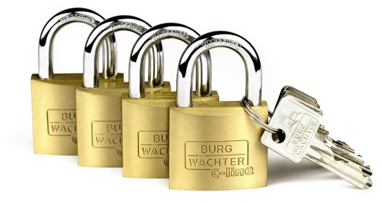 BURG-WÄCHTER 222 C-Line, Konventionellt hänglås, Tangentlås, Lika låsning, Självförvaring, Verktygslåda, Workshop, Guld, Rostfritt stål, mässing | Huset - Säkerhet & Larm - Hänglås | GameStuff