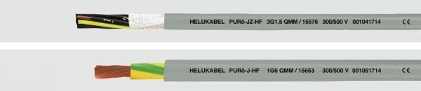 HELUKABEL PURö-JZ-HF, Pienjännitekaapeli, Harmaa, Polyuretaani (PUR), 8,5 mm, Polypropeeni, 1,5 mm², 1,5 mm