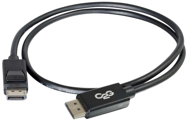 C2g 1M Displayport Cable With Latches 4K - 8K Uhd M/M - Black, 1 M, Displayport, Displayport, Männlich, Männlich, Schwarz