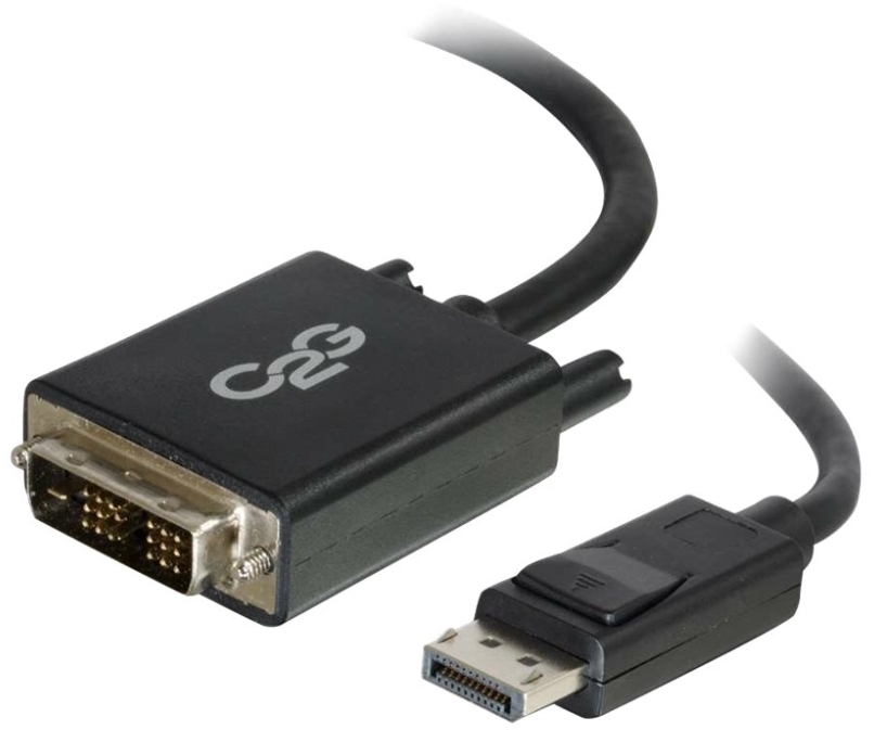 C2g 2M Displayport To Single Link Dvi-D Adapter Cable M/M - Dp To Dvi - Black - Displayport Kabel - Displayport (Han) Til Dvi-D (Han) - 2 M - Sort