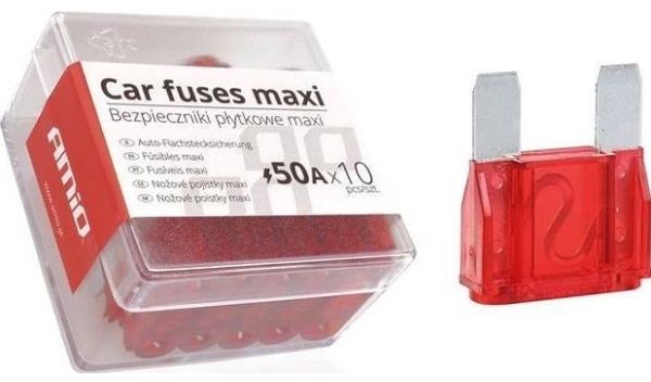 AMiO MAXI bilsäkringar låda med 10st 50A | Bilvård & Biltillbehör - Utvändiga utrustning för bilar - Avga | GameStuff